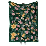hawaii rainbow warriors hibiscus foliage green quilt blanket best selling