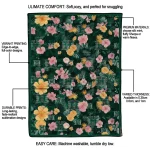 hawaii rainbow warriors hibiscus foliage green quilt blanket best selling