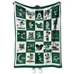 hawaii rainbow warriors mickey mouse motif green white quilt blanket best selling