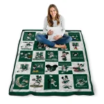 hawaii rainbow warriors mickey mouse motif green white quilt blanket best selling