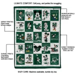 hawaii rainbow warriors mickey mouse motif green white quilt blanket best selling