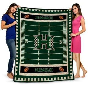 hawaii rainbow warriors mickey player green quilt blanket best selling