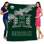 hawaii rainbow warriors paint trail green quilt blanket best selling
