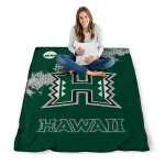 hawaii rainbow warriors paint trail green quilt blanket best selling