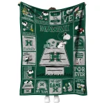 hawaii rainbow warriors snoopy love green quilt blanket best selling