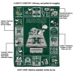 hawaii rainbow warriors snoopy love green quilt blanket best selling