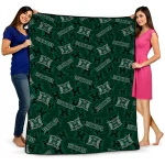 hawaii rainbow warriors solid classic green quilt blanket best selling
