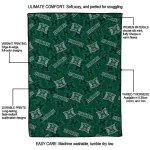 hawaii rainbow warriors solid classic green quilt blanket best selling