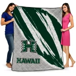 Hawaii Rainbow Warriors Stroke Art Green White Quilt Blanket 1 hawaii rainbow warriors stroke art green white quilt blanket best selling