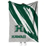 hawaii rainbow warriors stroke art green white quilt blanket best selling