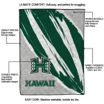 hawaii rainbow warriors stroke art green white quilt blanket best selling