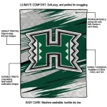 hawaii rainbow warriors wild lines green white quilt blanket best selling