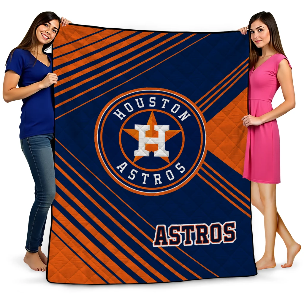 houston astros arrow layers blue quilt blanket best selling