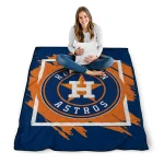 houston astros block border blue quilt blanket best selling