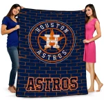 houston astros brick grid blue quilt blanket best selling