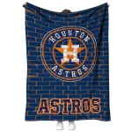 houston astros brick grid blue quilt blanket best selling