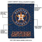 houston astros brick grid blue quilt blanket best selling