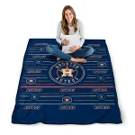 houston astros handdrawn stripes blue quilt blanket best selling