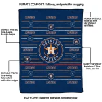 houston astros handdrawn stripes blue quilt blanket best selling