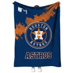 houston astros league patch blue quilt blanket best selling