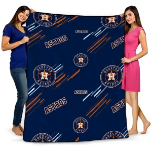 houston astros sketch lines blue quilt blanket best selling