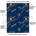 houston astros sketch lines blue quilt blanket best selling