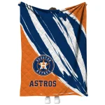 houston astros stroke art blue white quilt blanket best selling