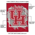 houston cougars block border red quilt blanket best selling