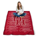 houston cougars bold red quilt blanket best selling