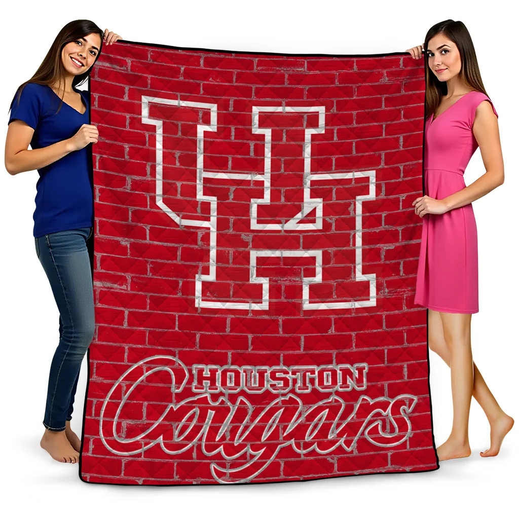 houston cougars brick grid red quilt blanket best selling houston cougars brick grid red quilt blanket best selling