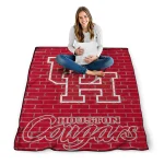 houston cougars brick grid red quilt blanket best selling