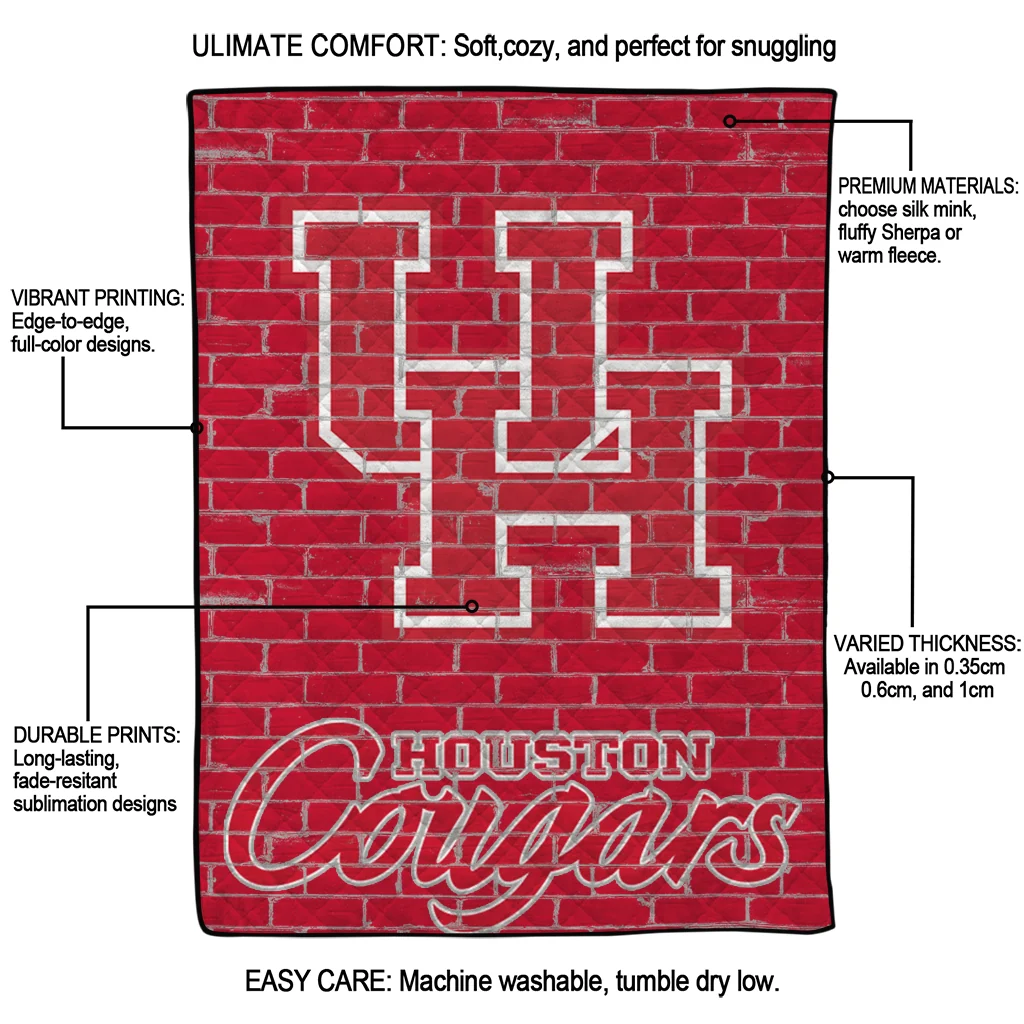 houston cougars brick grid red quilt blanket latest model houston cougars brick grid red quilt blanket latest model