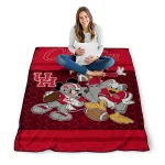 houston cougars disney football red quilt blanket best selling