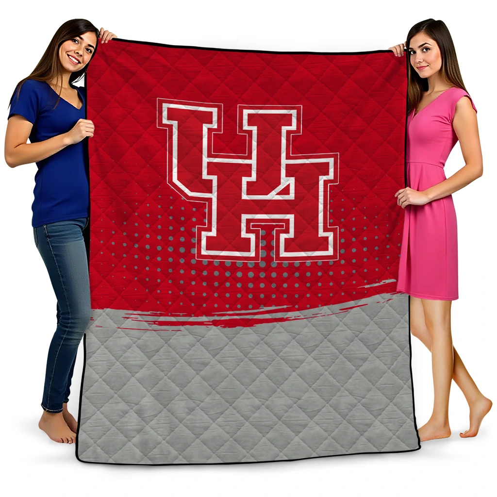 houston cougars dot illusion red quilt blanket best selling houston cougars dot illusion red quilt blanket best selling