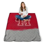 houston cougars dot illusion red quilt blanket best selling