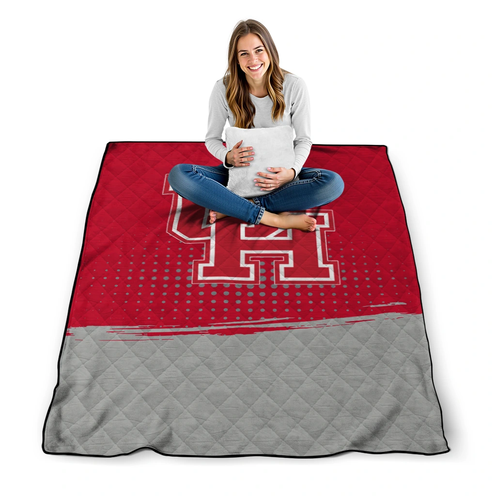 houston cougars dot illusion red quilt blanket high quality houston cougars dot illusion red quilt blanket high quality