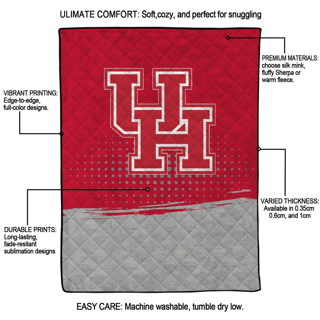 houston cougars dot illusion red quilt blanket latest model houston cougars dot illusion red quilt blanket latest model