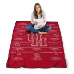 houston cougars handdrawn stripes red quilt blanket best selling