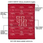 houston cougars handdrawn stripes red quilt blanket best selling