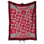 houston cougars helmet heart red quilt blanket best selling