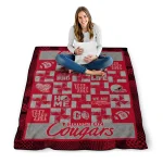 houston cougars helmet heart red quilt blanket best selling