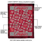 houston cougars helmet heart red quilt blanket best selling