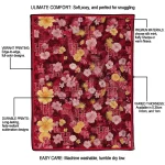 houston cougars hibiscus foliage red quilt blanket best selling