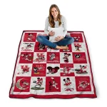 houston cougars mickey mouse motif red white quilt blanket best selling