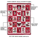 houston cougars mickey mouse motif red white quilt blanket best selling