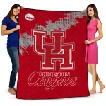 houston cougars paint trail red quilt blanket best selling