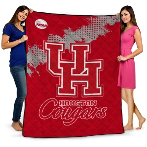houston cougars paint trail red quilt blanket best selling