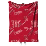 houston cougars sketch lines red quilt blanket best selling