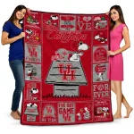 houston cougars snoopy love red quilt blanket best selling