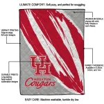houston cougars stroke art red white quilt blanket best selling